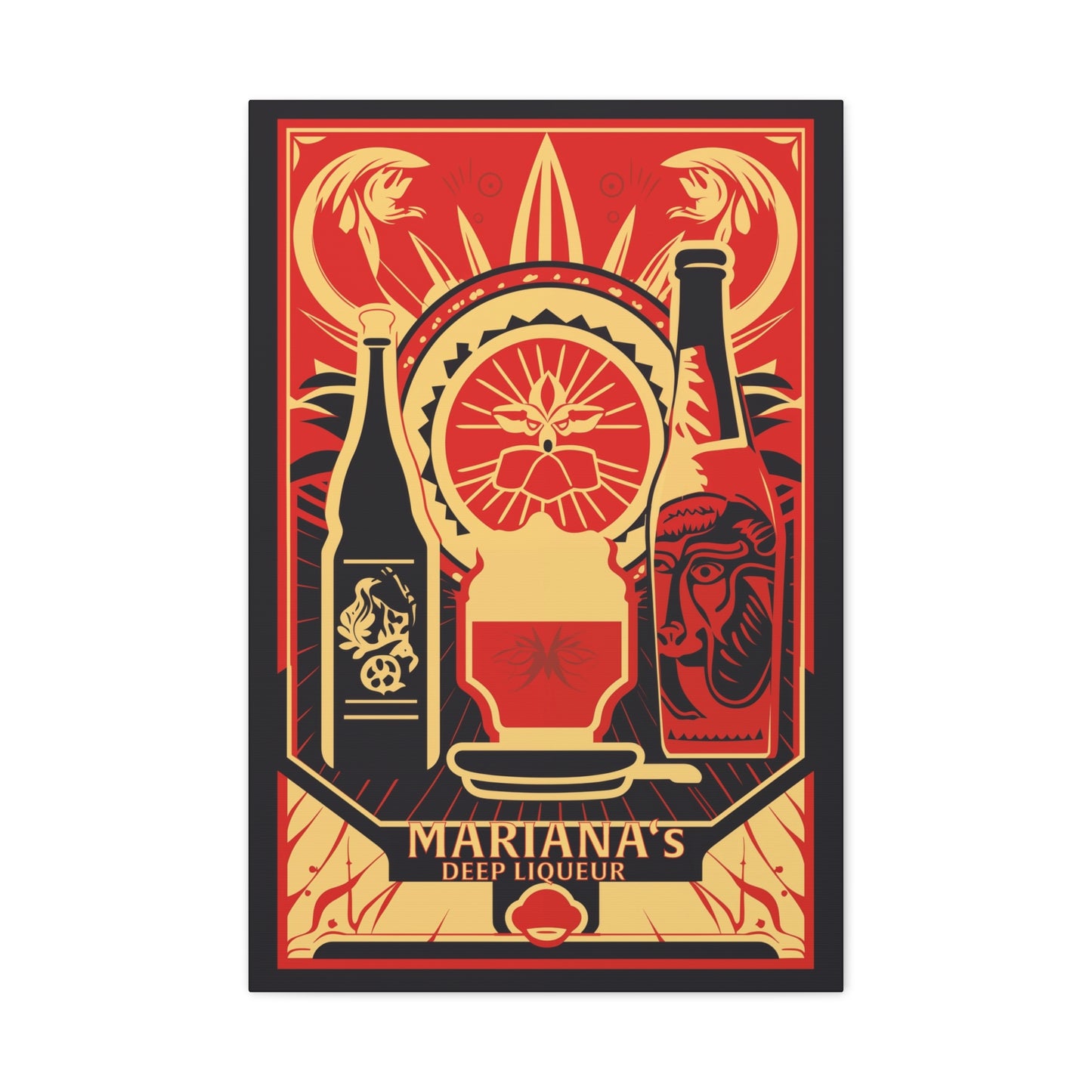 "Vintage Mariana's Deep Liqueur Poster - Frameless Stretched Matte Canvas Wall Art" Matte Canvas, Stretched, 1.25"