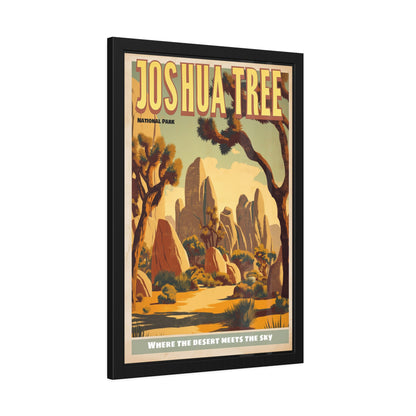Joshua Tree Framed Poster - Vintage National Park Travel Print