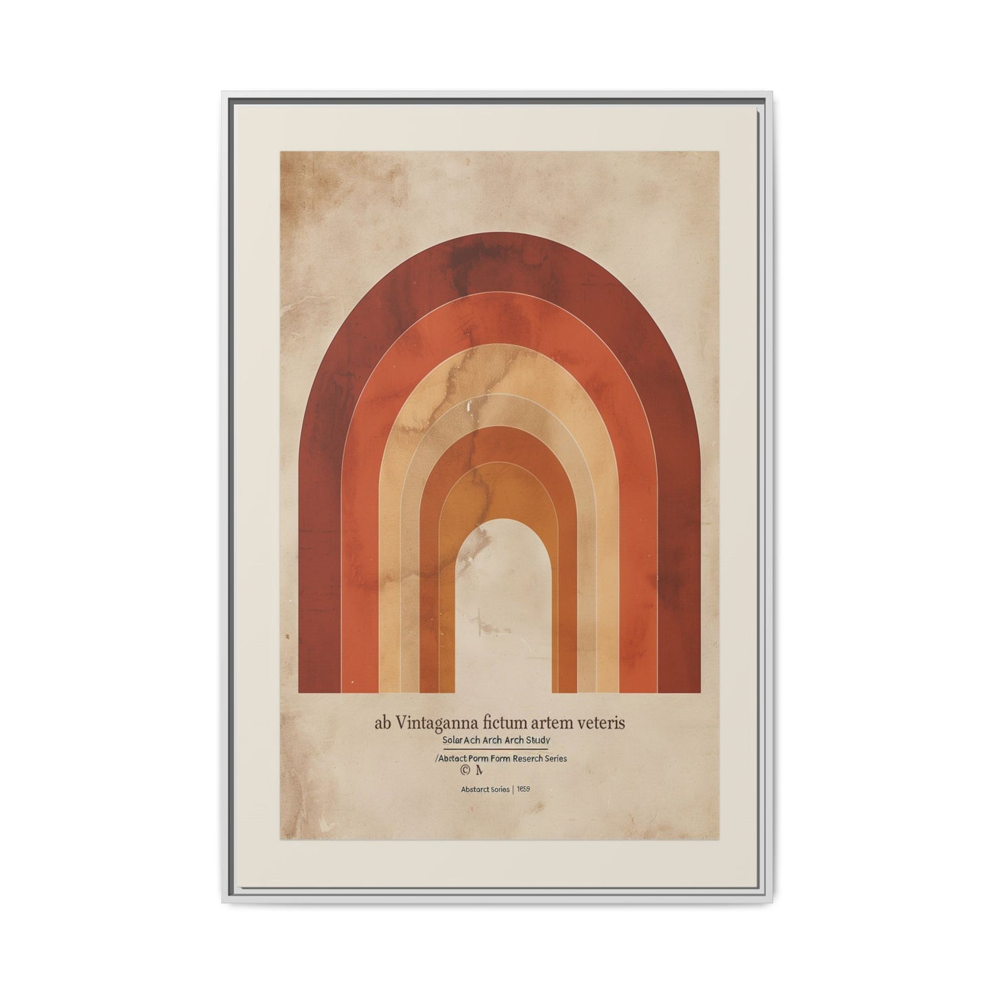 Framed Matte Canvas Wall Art - Retro Rainbow Design