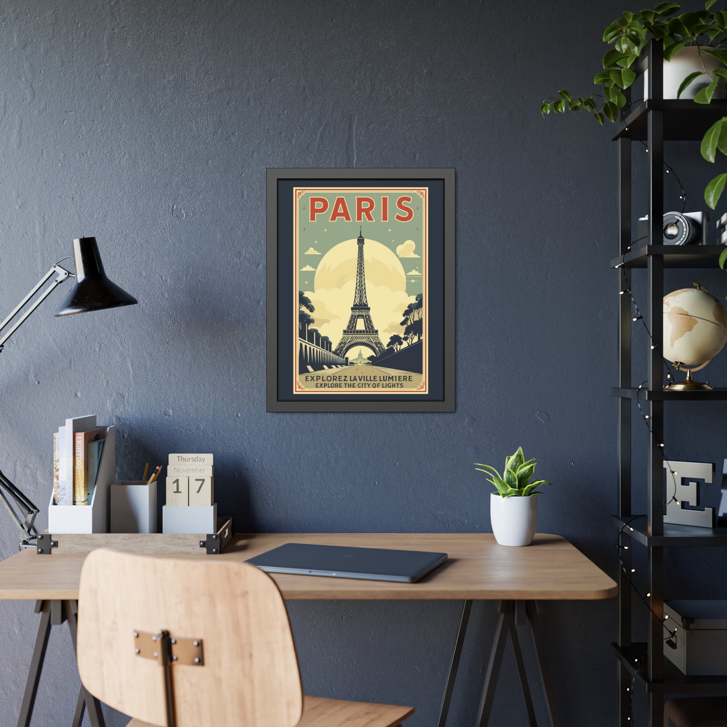Paris Travel Poster Framed Print — Explorez La Ville Lumière Vintage Wall Art
