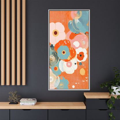 Framed Floral Canvas Art Print — Colorful Abstract Blooms