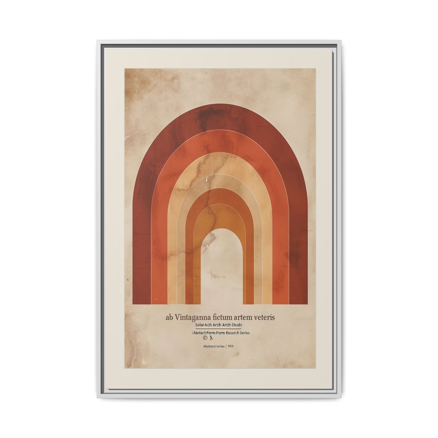 Framed Matte Canvas Wall Art - Retro Rainbow Design