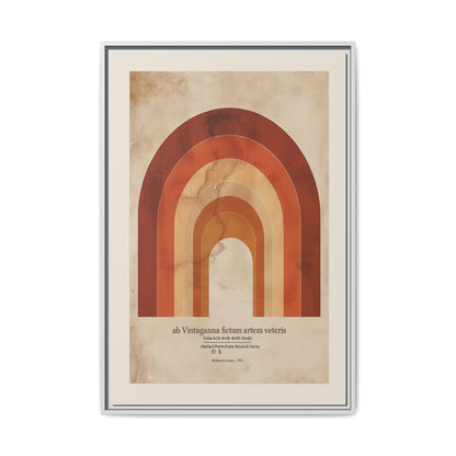 Framed Matte Canvas Wall Art - Retro Rainbow Design
