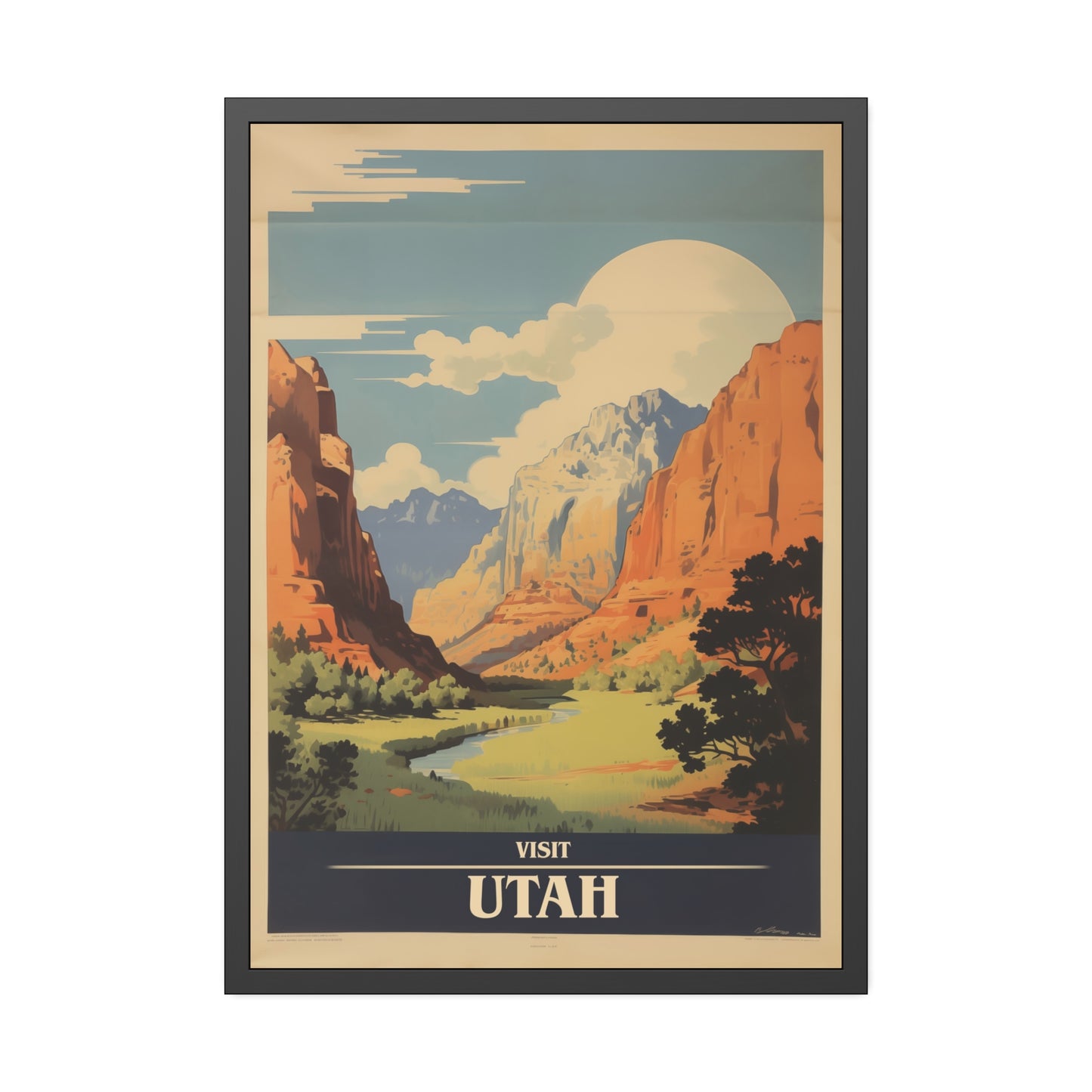 Utah Vintage Travel Poster — Framed Wall Art