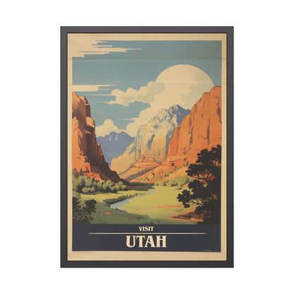 Utah Vintage Travel Poster — Framed Wall Art