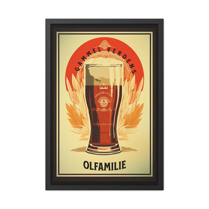 Vintage Beer Poster - Gammel Verdens Ølfamilie (Old World Beer Family) Art Print (Danish Language) Framed Posters