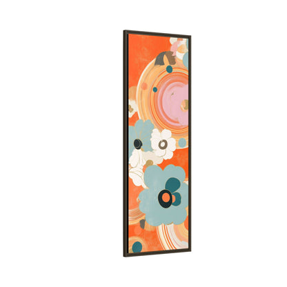 Mid-Century Modern Floral Abstract Canvas Set of 3 — 20×60  (Black, Espresso & White Frames)