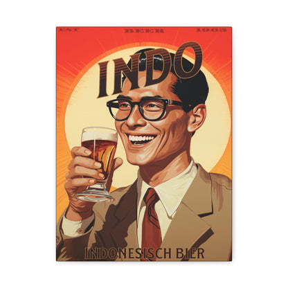 "Vintage Indo Beer Poster - Indonesisch Bier 1965 Frameless Stretched Matte Canvas" Matte Canvas, Stretched, 1.25"