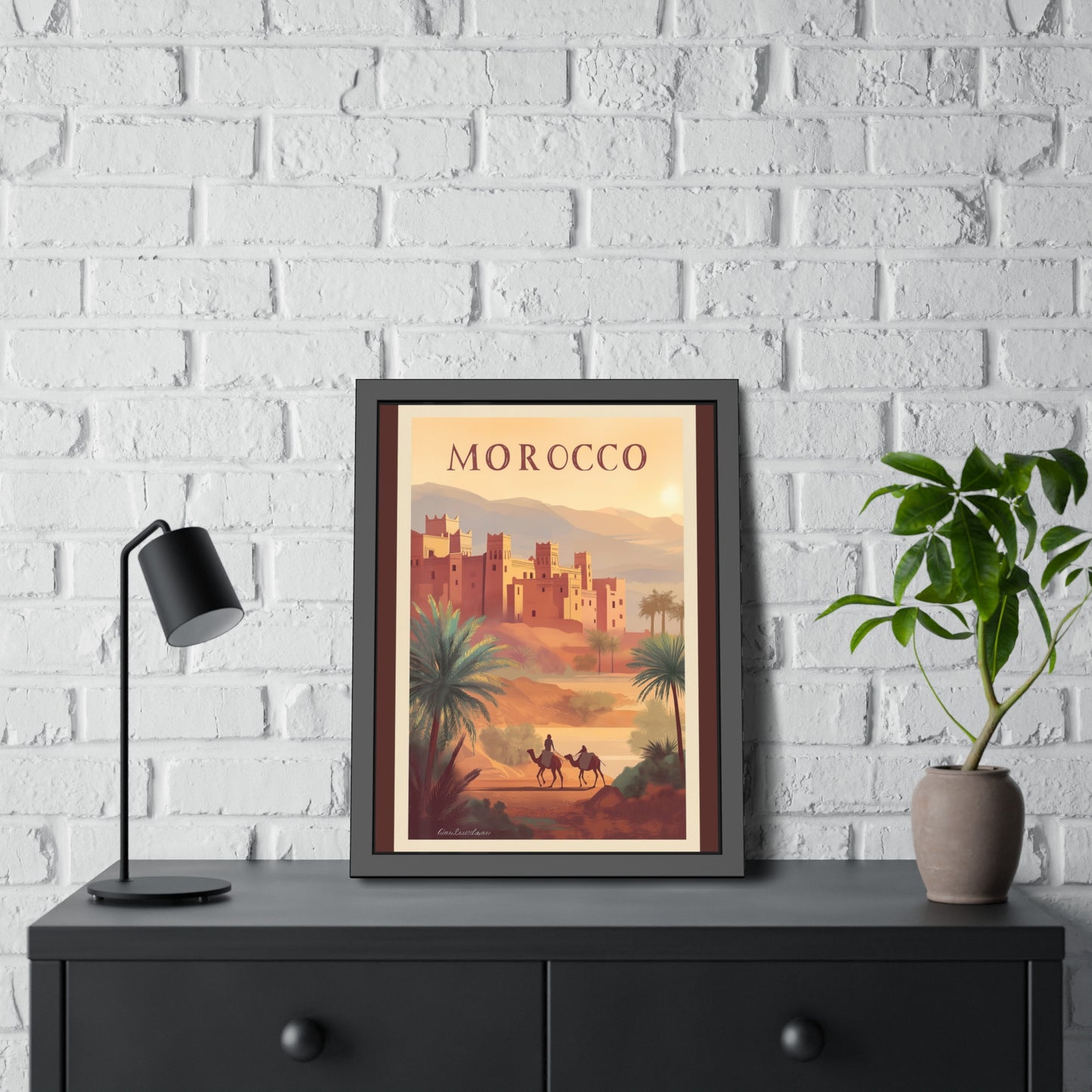 Morocco Vintage Travel Poster Framed Print