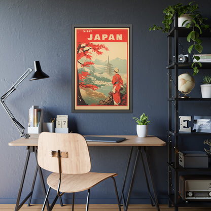 Visit Japan Vintage Travel Poster — Framed Paper Poster
