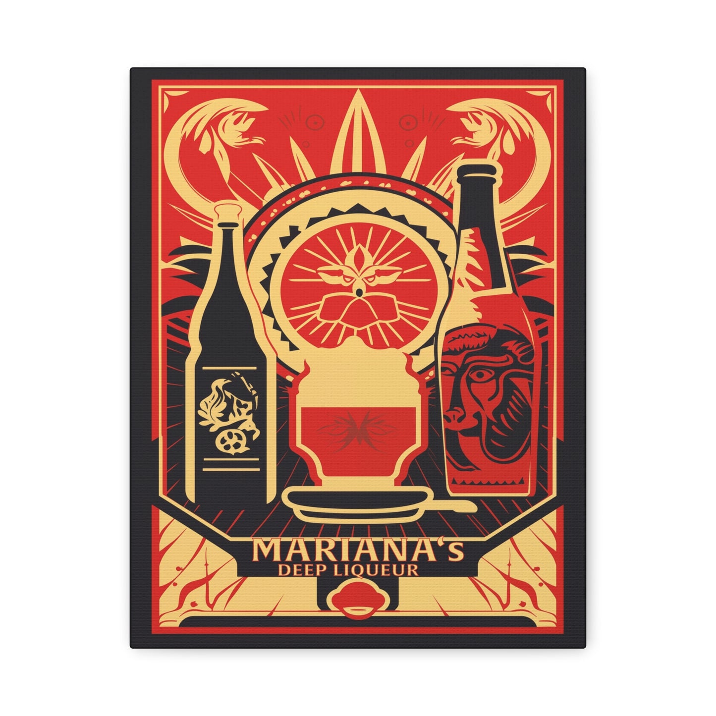 "Vintage Mariana's Deep Liqueur Poster - Frameless Stretched Matte Canvas Wall Art" Matte Canvas, Stretched, 1.25"
