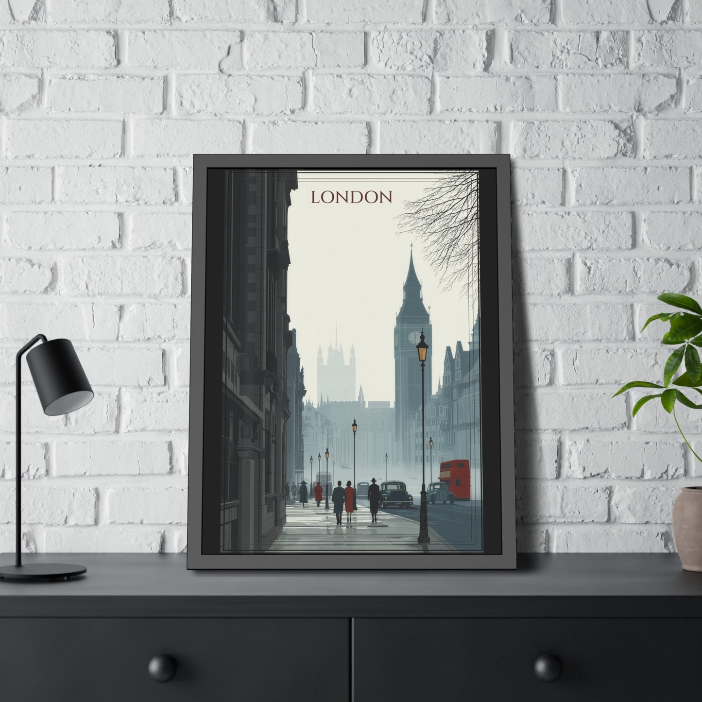London Vintage Street Framed Poster