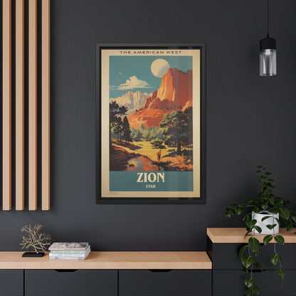 Vintage Utah Poster - Zion National Park, The American West Art Print Framed Posters