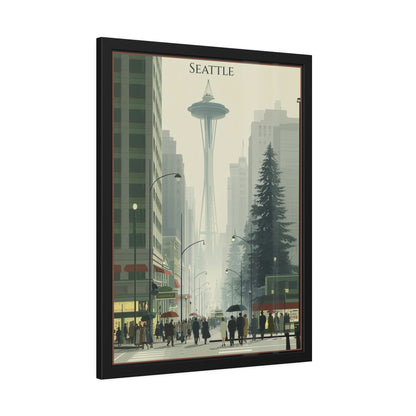 Seattle Vintage Travel Poster — Framed Paper Poster