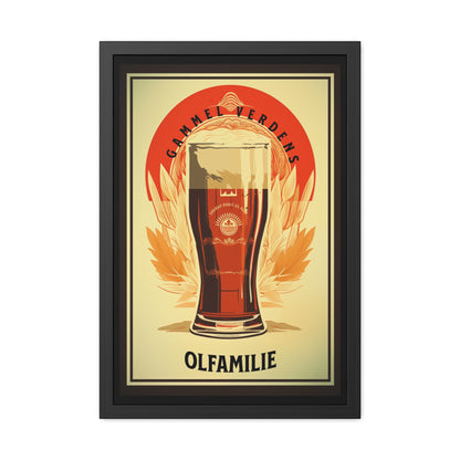 Vintage Beer Poster - Gammel Verdens Ølfamilie (Old World Beer Family) Art Print (Danish Language) Framed Posters