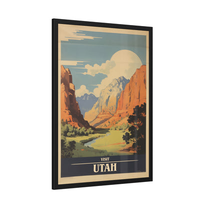 Utah Vintage Travel Poster — Framed Wall Art