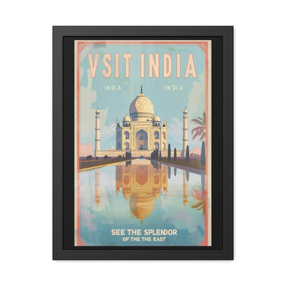 Vintage India Travel Poster — “See the Splendor of the East” | Framed Wall Art by Vintageanna