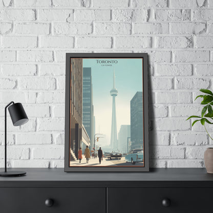Toronto CN Tower Framed Poster — Vintage Cityscape Wall Art