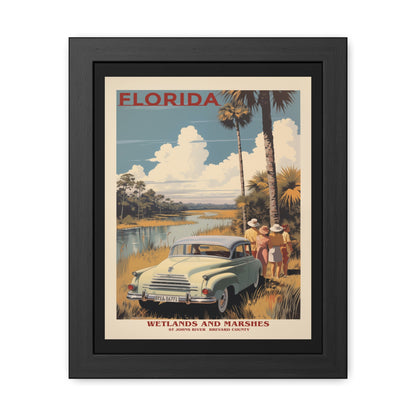 Vintage Florida Wetlands Wall Art - St. Johns River Scenic View