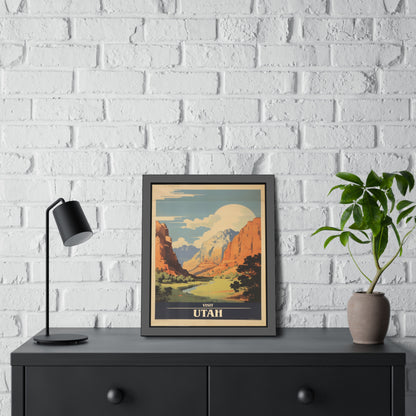 Utah Vintage Travel Poster — Framed Wall Art