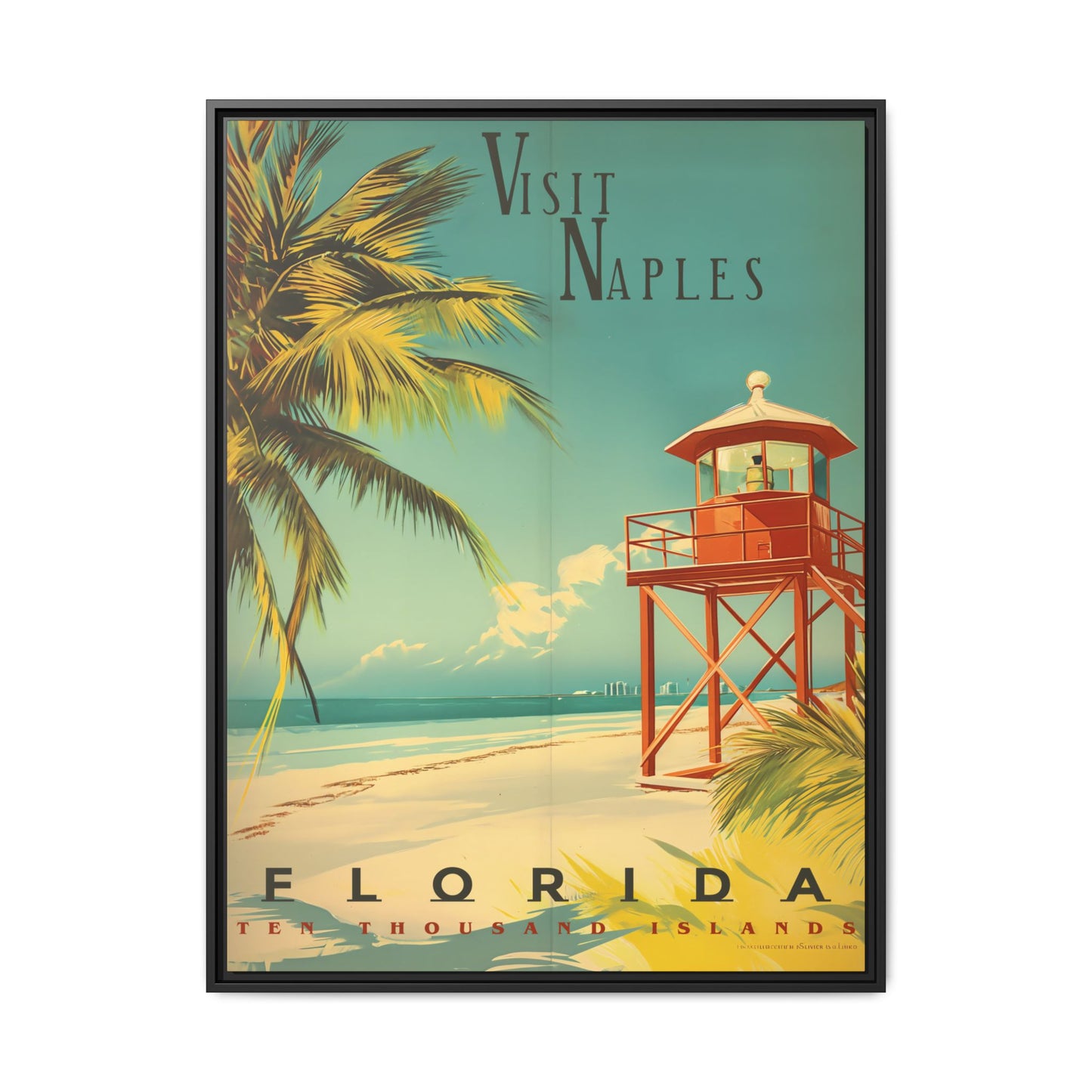 "Visit Naples, Florida – Explore the Tranquil Shores of the Ten Thousand Islands" Matte Canvas, Black Frame