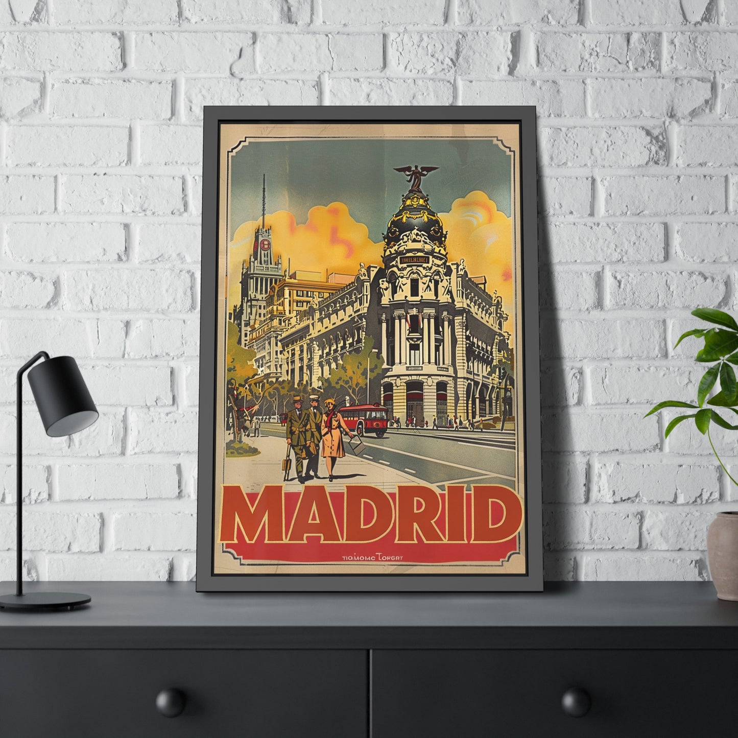 Madrid Vintage Travel Poster — Framed Paper Poster