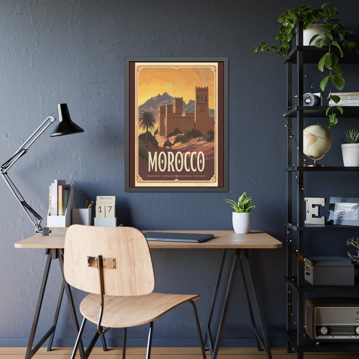 Morocco Vintage Travel Poster — Framed Paper Poster