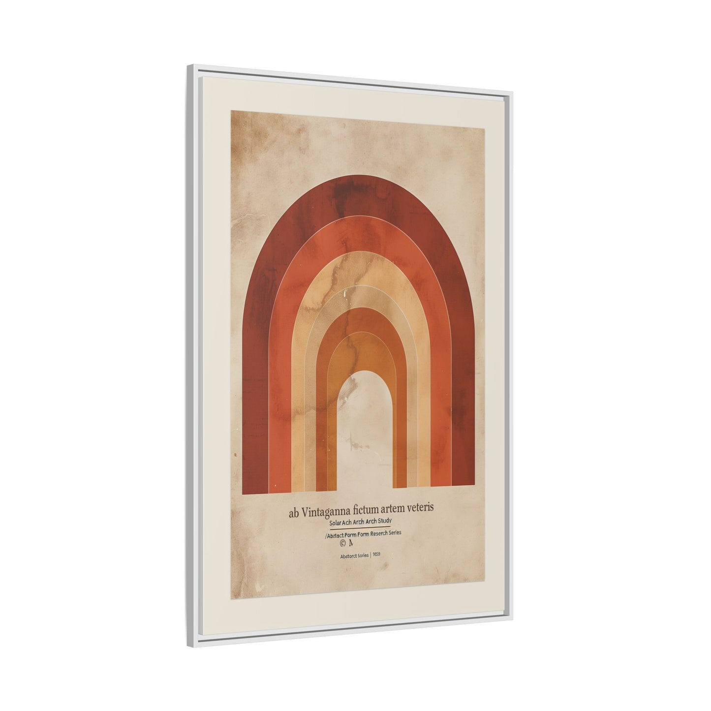 Framed Matte Canvas Wall Art - Retro Rainbow Design