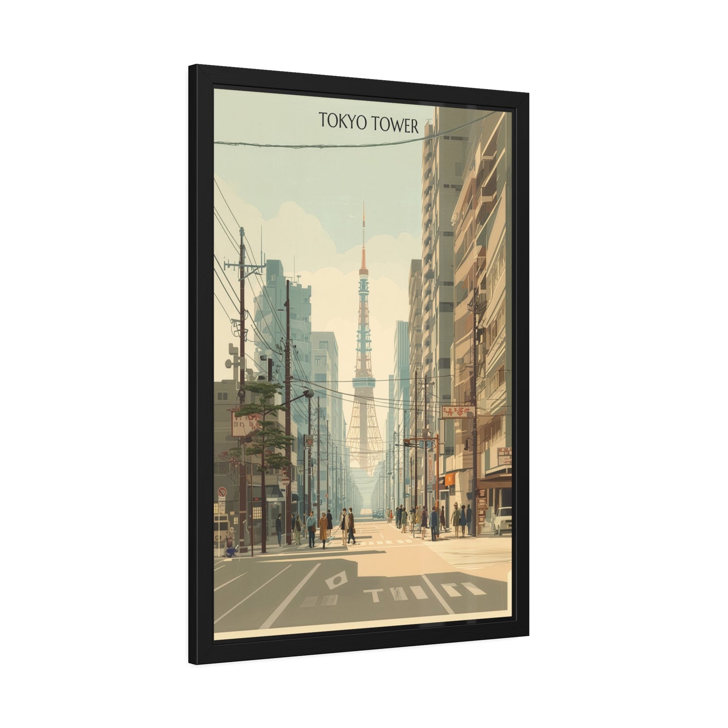 Tokyo Tower Framed Poster — Vintage Cityscape Wall Art