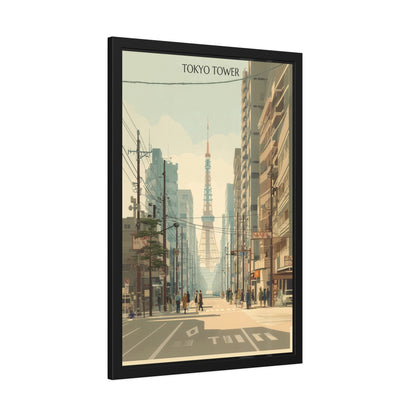 Tokyo Tower Framed Poster — Vintage Cityscape Wall Art