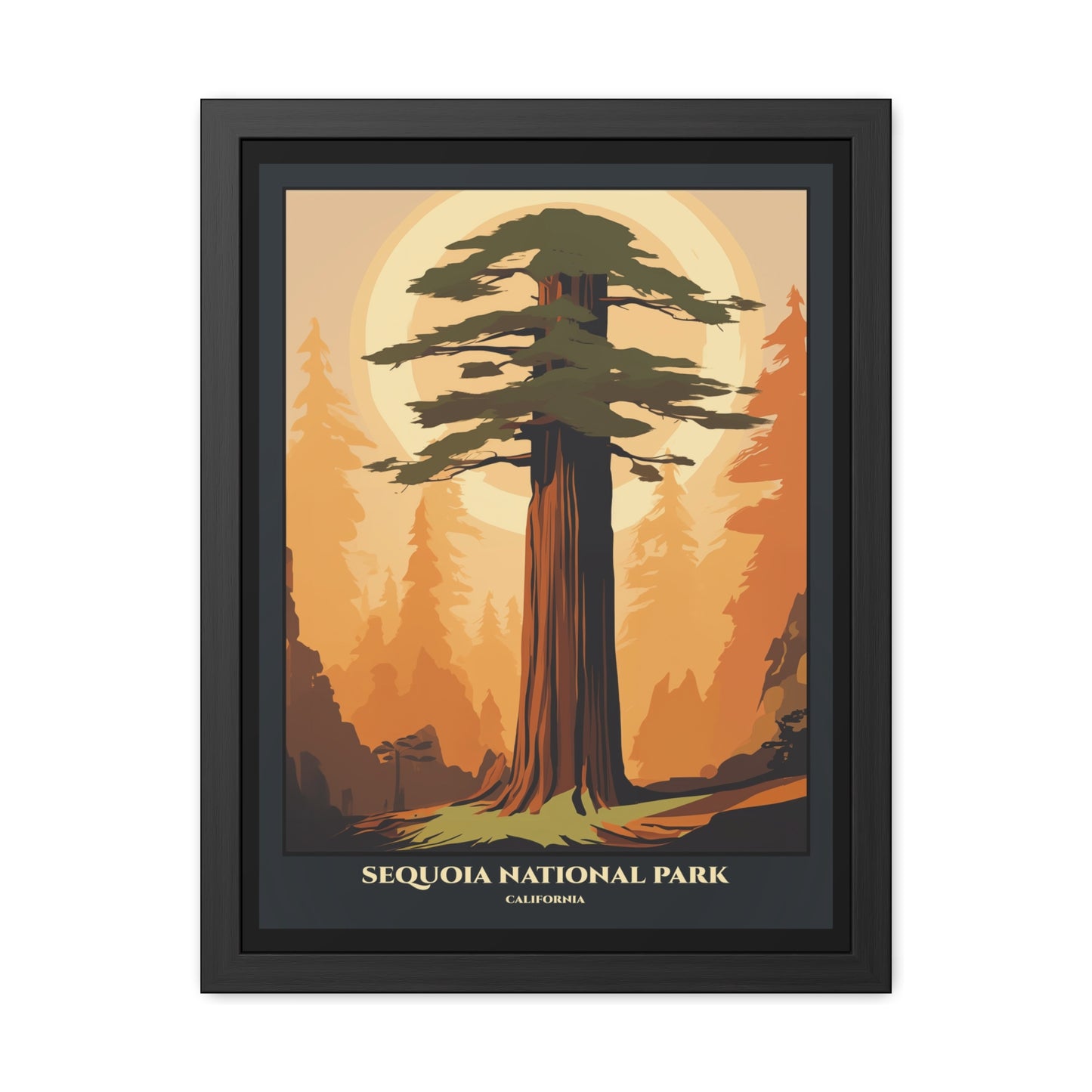 Vintage California Poster - Sequoia National Park Giant Sequoias Art Framed Posters