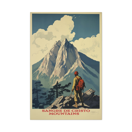 "Sangre de Cristo Mountains Explorer Poster - Matte Stretched Canvas Wall Art" Matte Canvas, Stretched, 1.25"