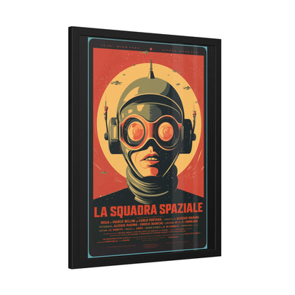 Framed Paper Poster — Retro Sci‑Fi 'La Squadra Spaziale' Wall Art
