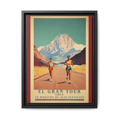 "El Gran Tour Chile Marathon – High Elevation Race Art Print"Matte Canvas, Black Frame