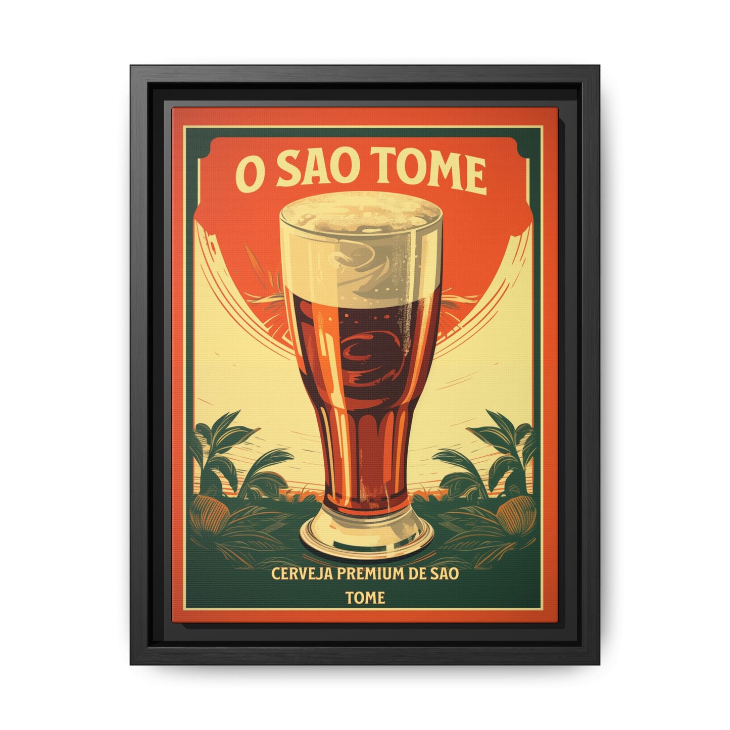 "O São Tomé - Premium Beer of São Tomé (Saint Thomas) | Matte Canvas with Black Frame"