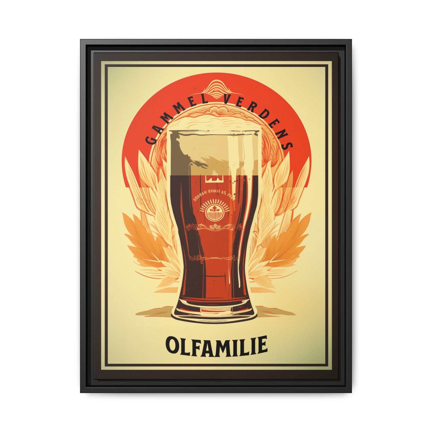 Old World beer, Danish beer. Matte Canvas, Black Frame
