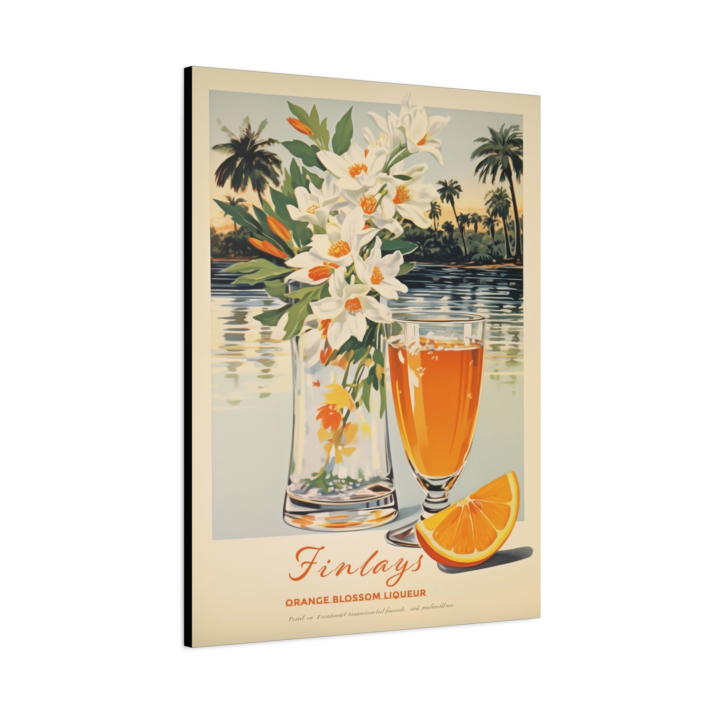 "Vintage Finlay’s Orange Blossom Liqueur Poster - Matte Canvas Stretched Wall Art" Matte Canvas, Stretched, 1.25"