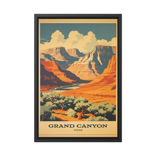 Vintage Grand Canyon Poster - Iconic Canyon Landscape Retro Travel Art Framed Posters