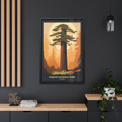 Vintage California Poster - Sequoia National Park Giant Sequoias Art Framed Posters