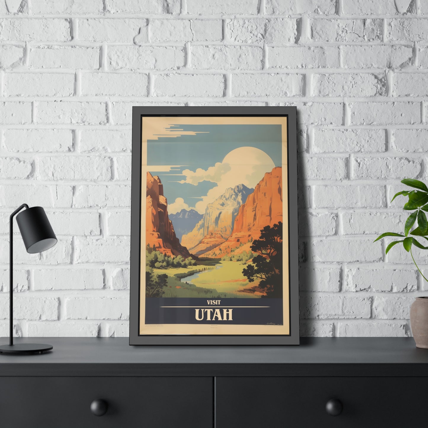 Utah Vintage Travel Poster — Framed Wall Art
