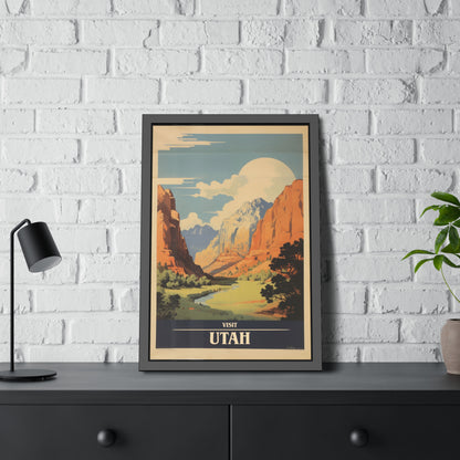 Utah Vintage Travel Poster — Framed Wall Art