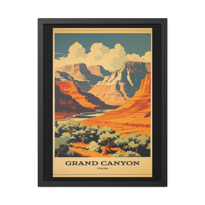 Vintage Grand Canyon Poster - Iconic Canyon Landscape Retro Travel Art Framed Posters