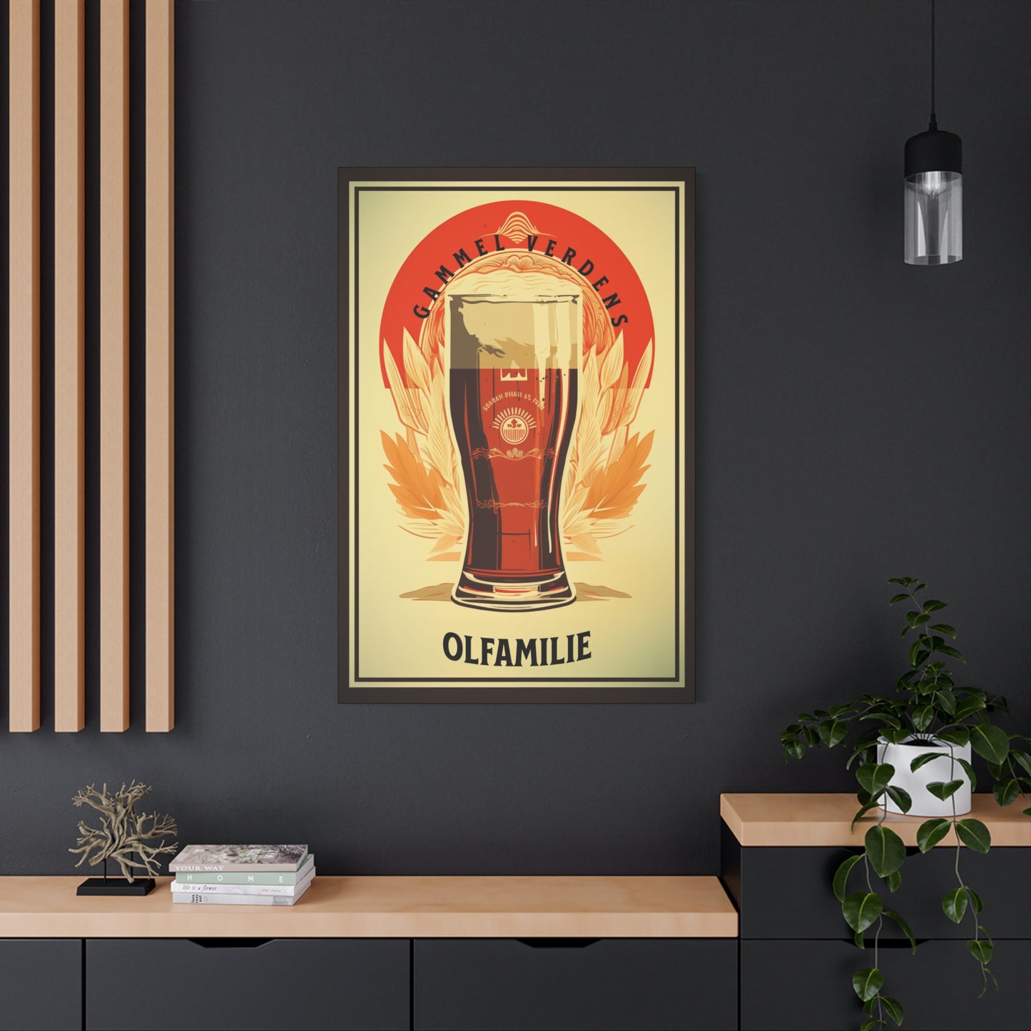 "Vintage Gammel Verdens Beer Denmark Poster - Olfamilie Frameless Stretched Matte Canvas" Matte Canvas, Stretched, 1.25"