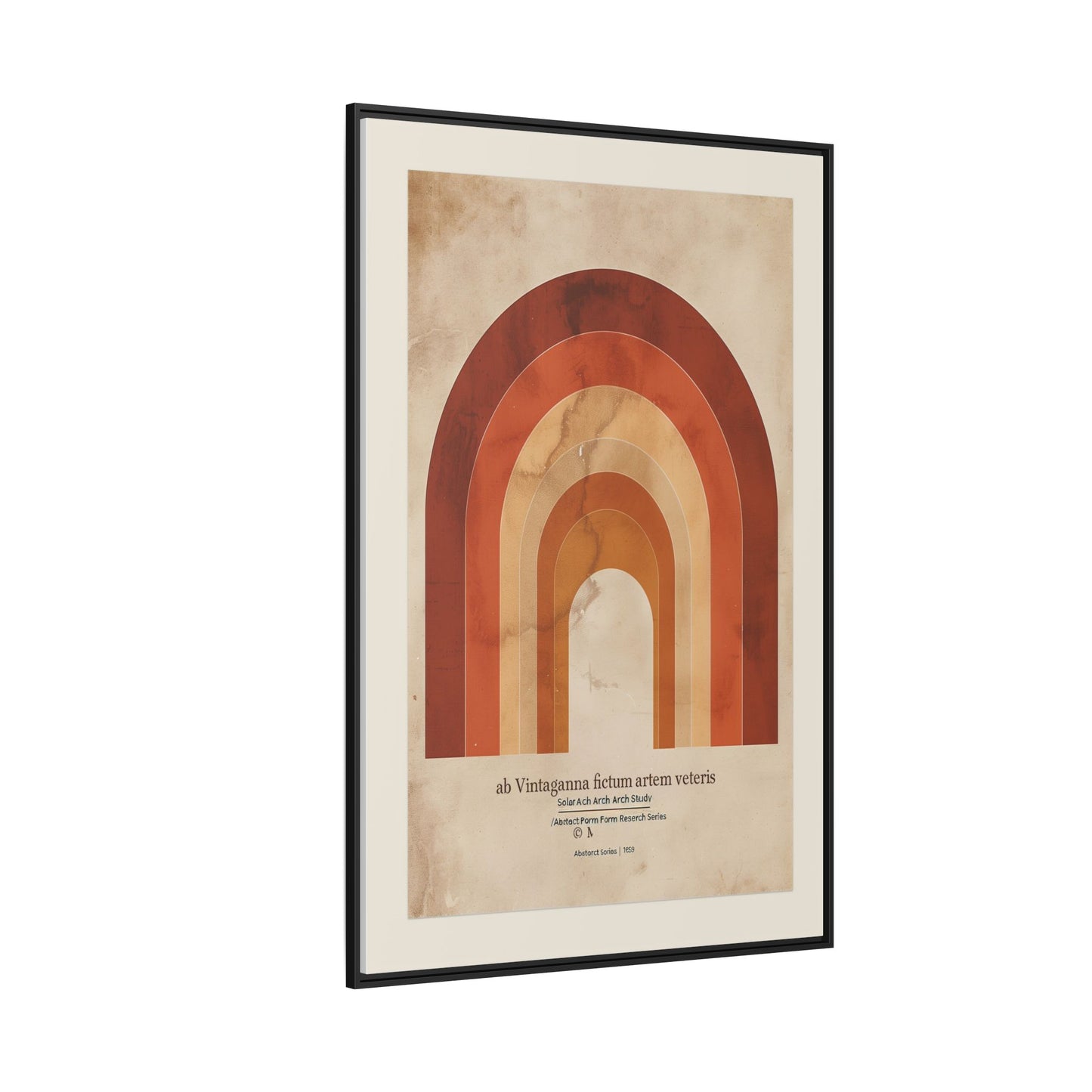 Framed Matte Canvas Wall Art - Retro Rainbow Design