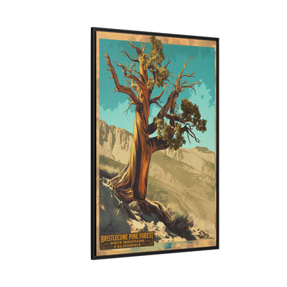 Bristlecone Pine Forest Framed Canvas Print — Vintage National Park Travel Poster