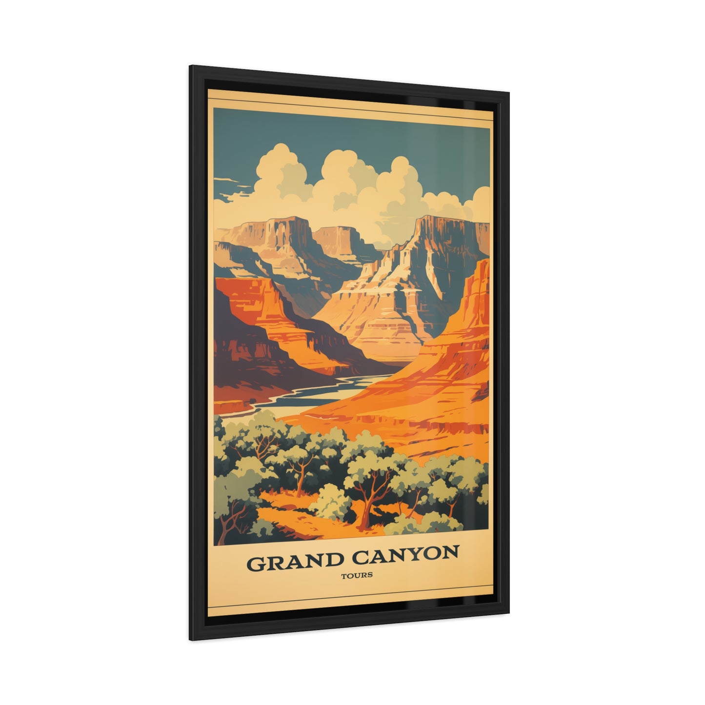 Vintage Grand Canyon Poster - Iconic Canyon Landscape Retro Travel Art Framed Posters