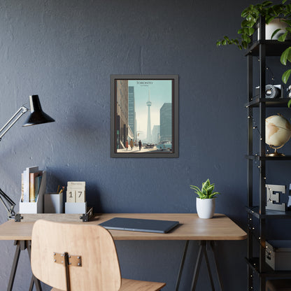 Toronto CN Tower Framed Poster — Vintage Cityscape Wall Art