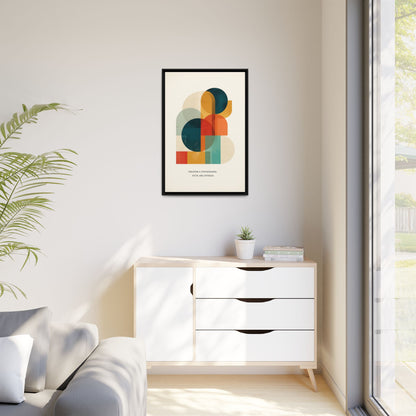 Creative Vision Framed Abstract Canvas Wall Art — Mid-Century Modern Geometric Design | Vintageanna