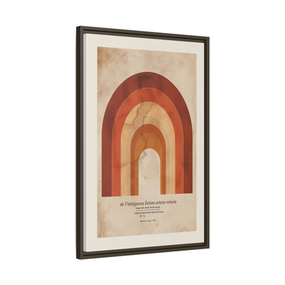Framed Matte Canvas Wall Art - Retro Rainbow Design