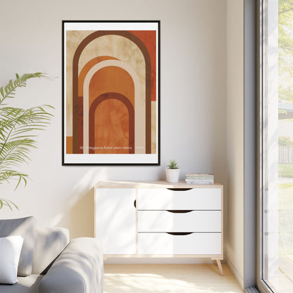 Abstract Arch Framed Canvas Wall Art — Mid-Century Modern Minimalist Decor | Vintageanna